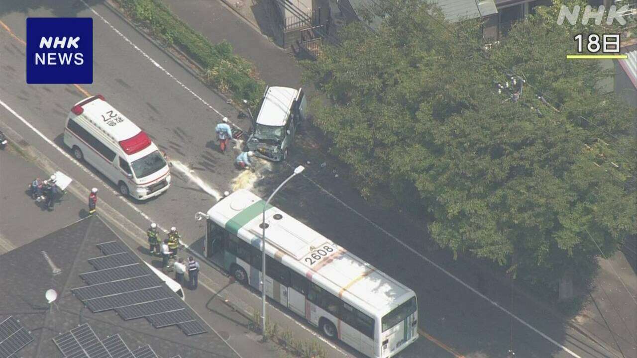 福岡 姉妹死亡の事故 “対向車が中央線はみ出した”バス運転手