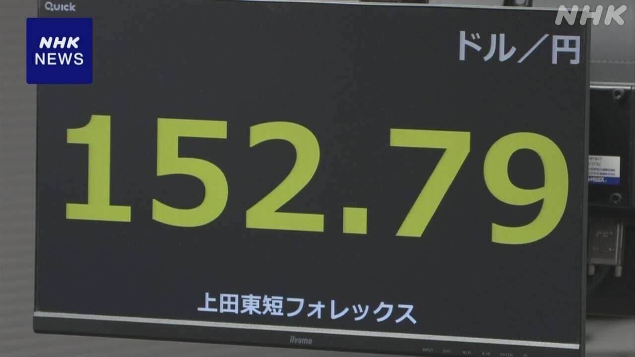 円相場 ドルに対して値下がり 日米での金融政策の会合を前に