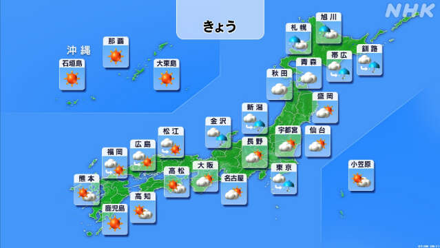 北～西日本で大気不安定 激しい突風や雨 ひょうなどに注意を