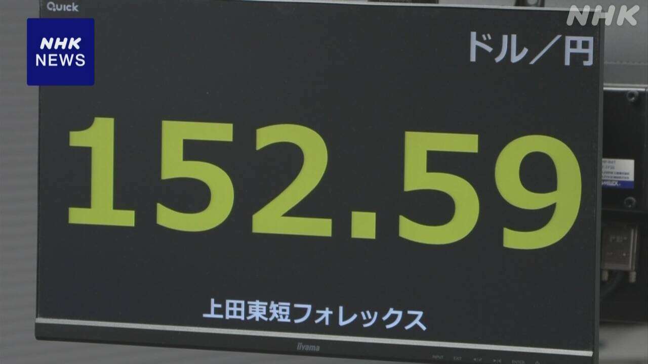 円相場 一時1ドル＝151円台まで値上がり 去年12月以来の水準