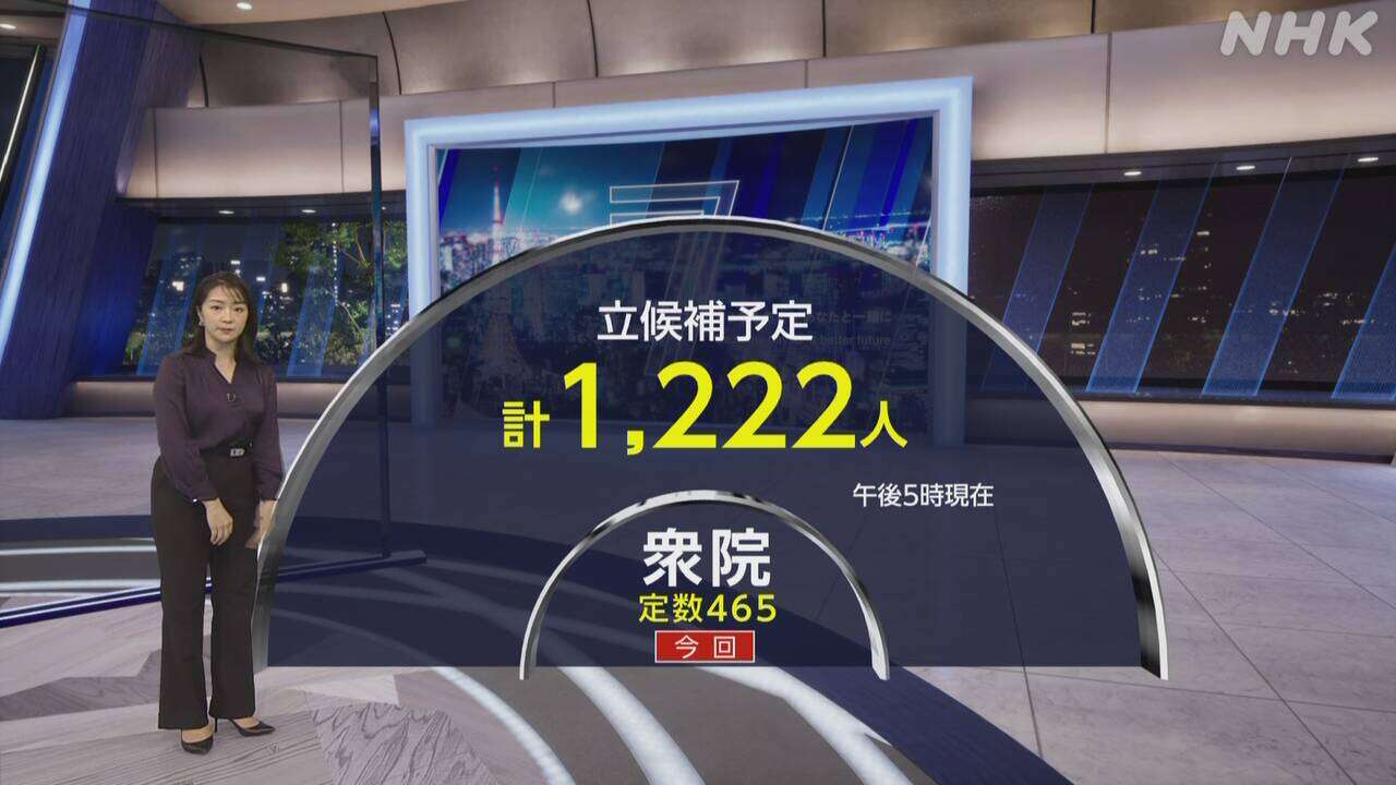 衆議院選挙へ 全国の立候補予定者は1200人余り 465議席争う