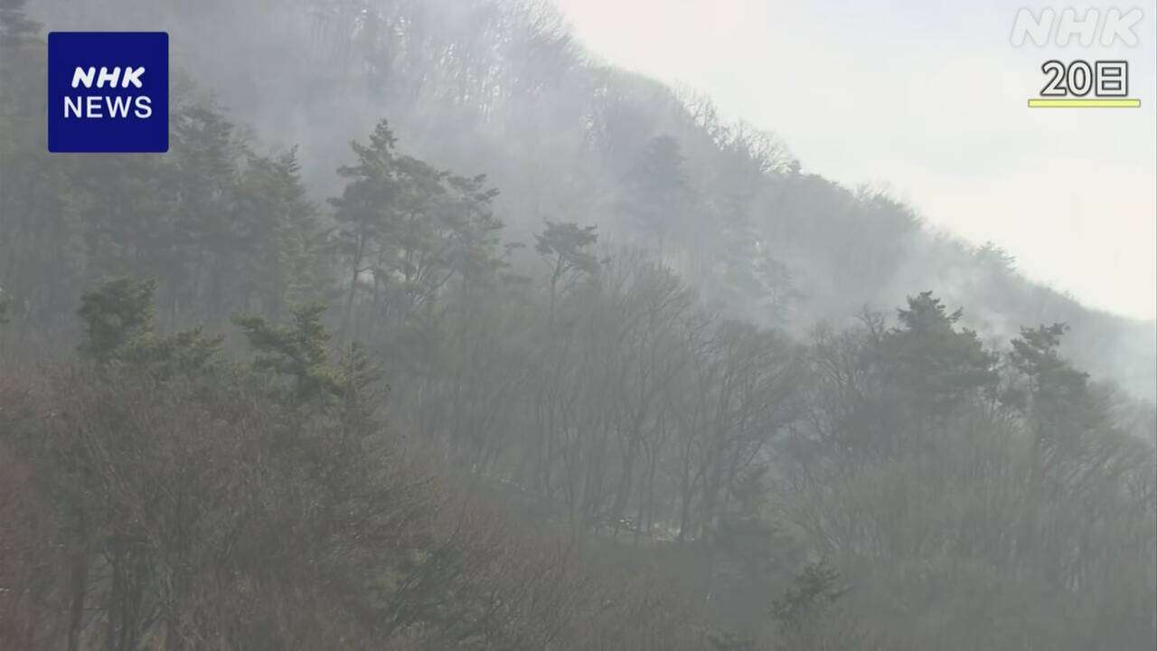 山梨 山火事発生から3日たつも鎮火の見通し立たず