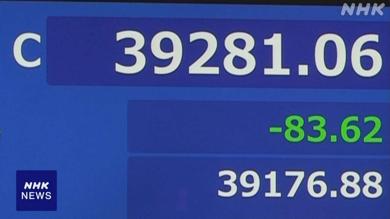 株価 小幅に値下がり