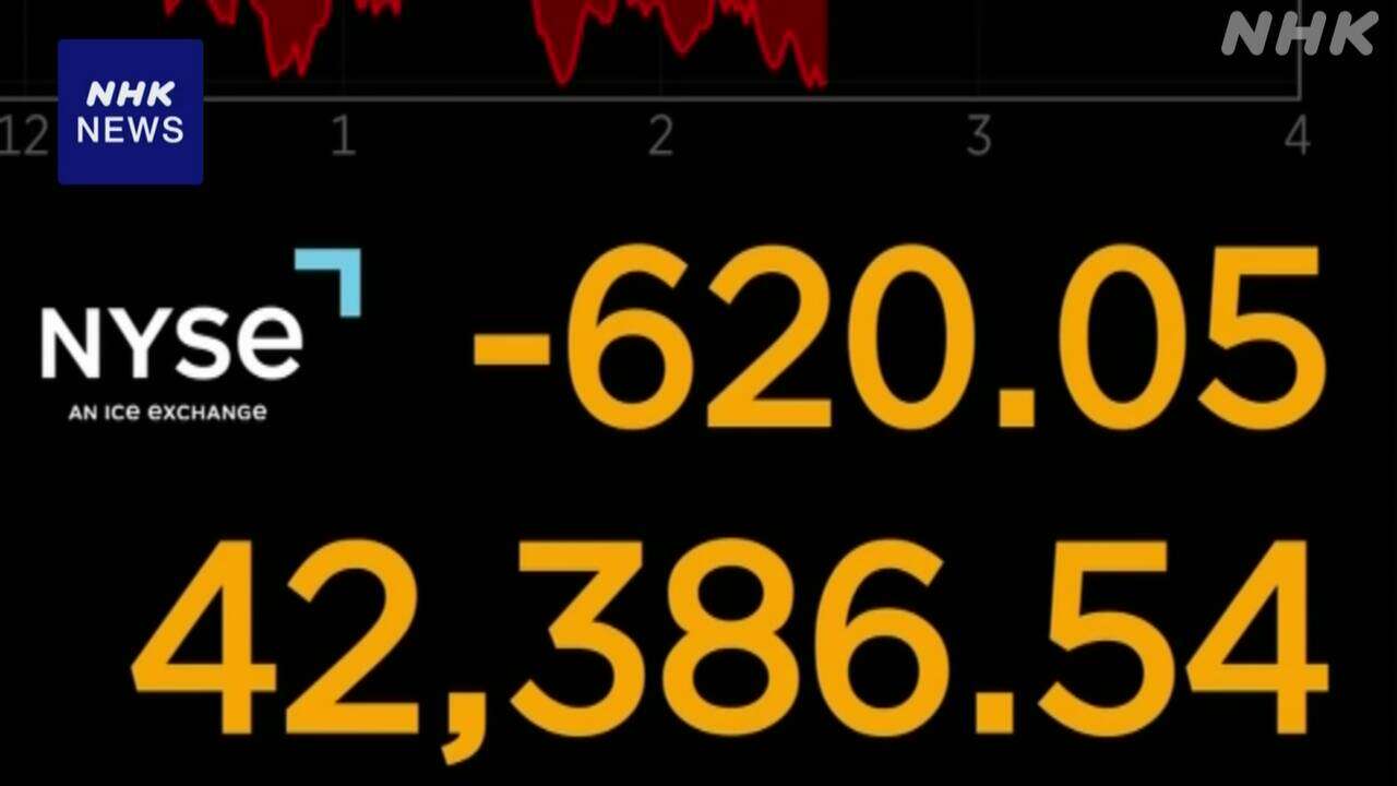 NYダウ 一時600ドル超える値下がり 関税政策めぐる不透明感