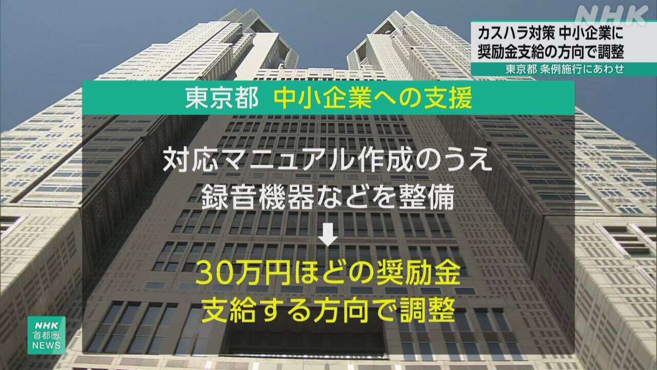 東京都 “カスハラ”への対策整備 中小企業に奨励金で調整