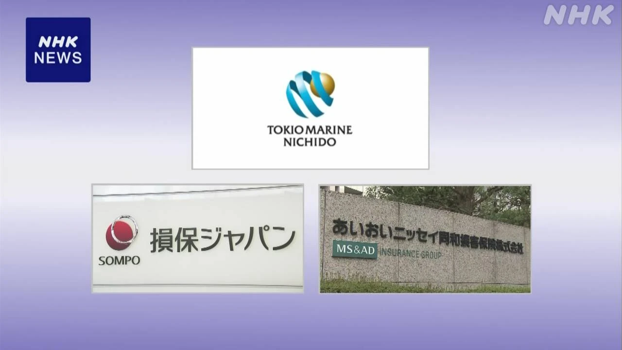 大手損保3社 昨年度の最終利益 いずれも過去最高に