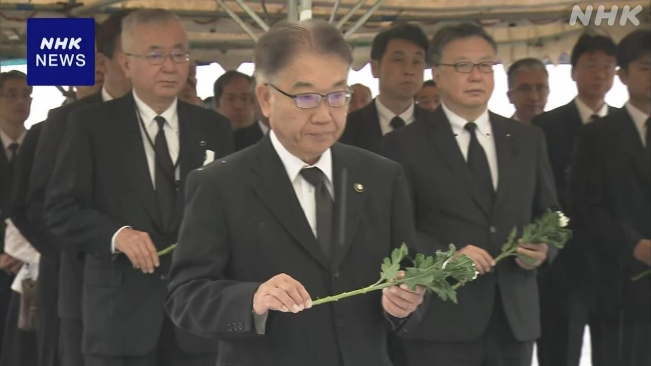 長崎 雲仙・普賢岳大火砕流から34年 島原市長ら追悼碑に献花