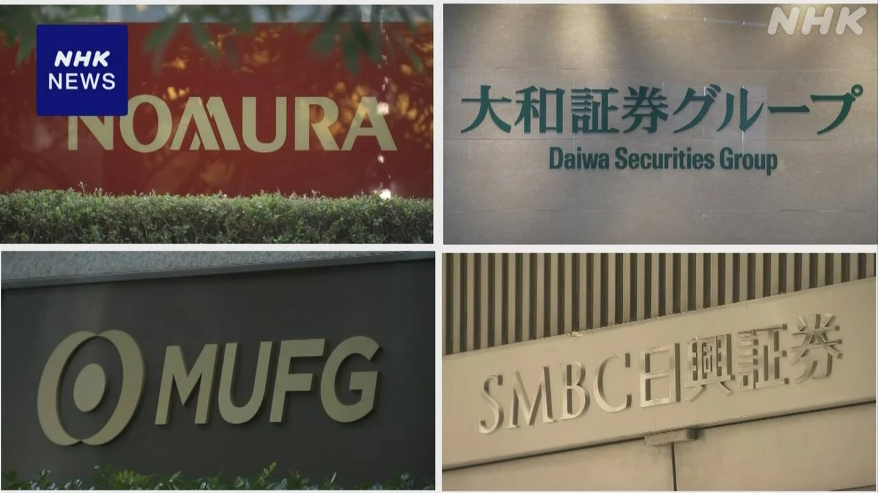 大手証券会社 4社で昨年度最終利益が前年度比大幅増加