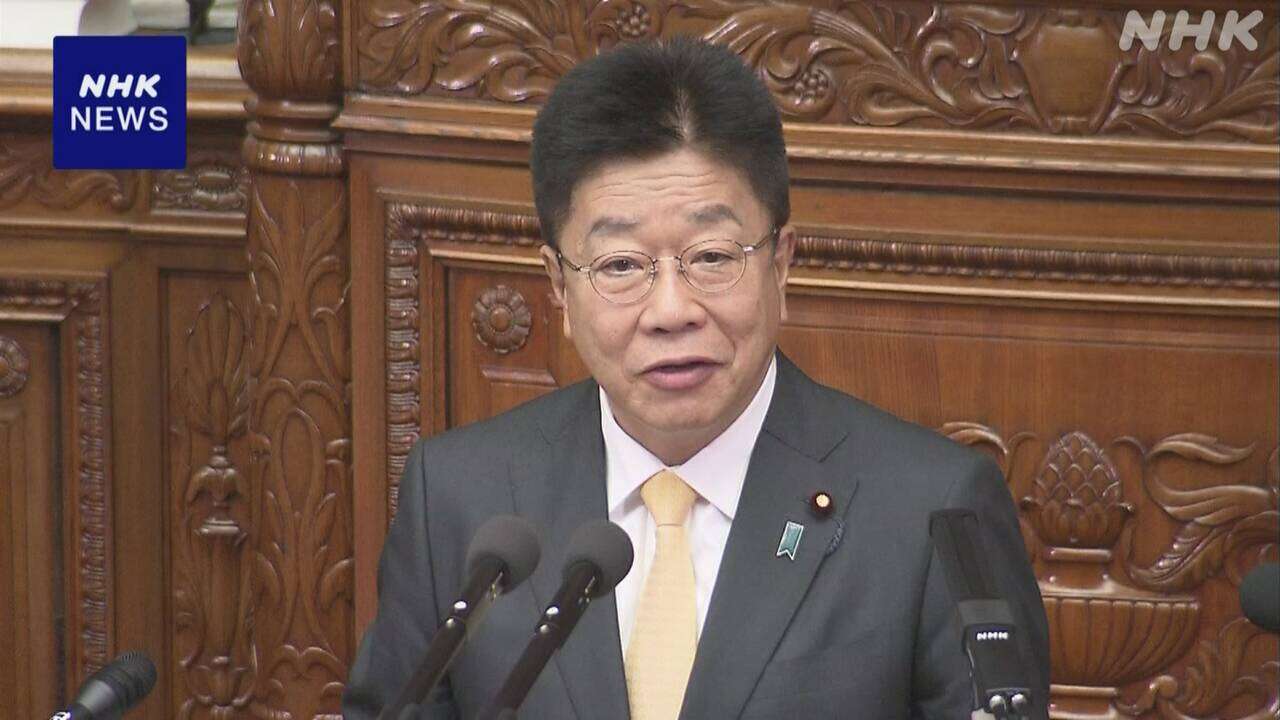 加藤財務相 政治資金パーティーの収入金額2回訂正を説明