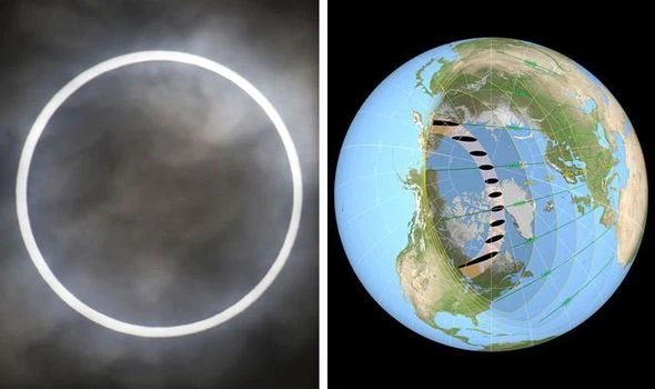 Solar Eclipse path MAPPED: Where can you see the 'Ring of Fire' eclipse tomorrow?