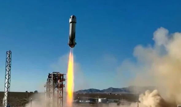 Lift-off! Jeff Bezos' Blue Origin fires five tourists into space on New Shephard rocket