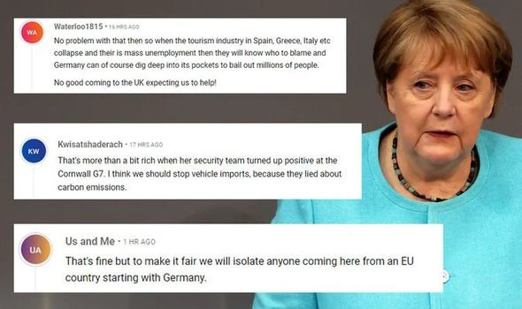 Britons furious as Merkel demands total quarantine rule for Brits– 'She's losing her rag!'