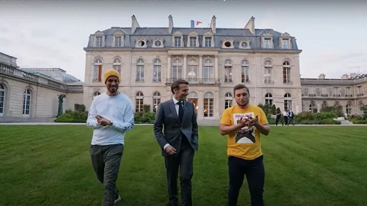 Vidéo d'Emmanuel Macron avec des youtubeurs : 