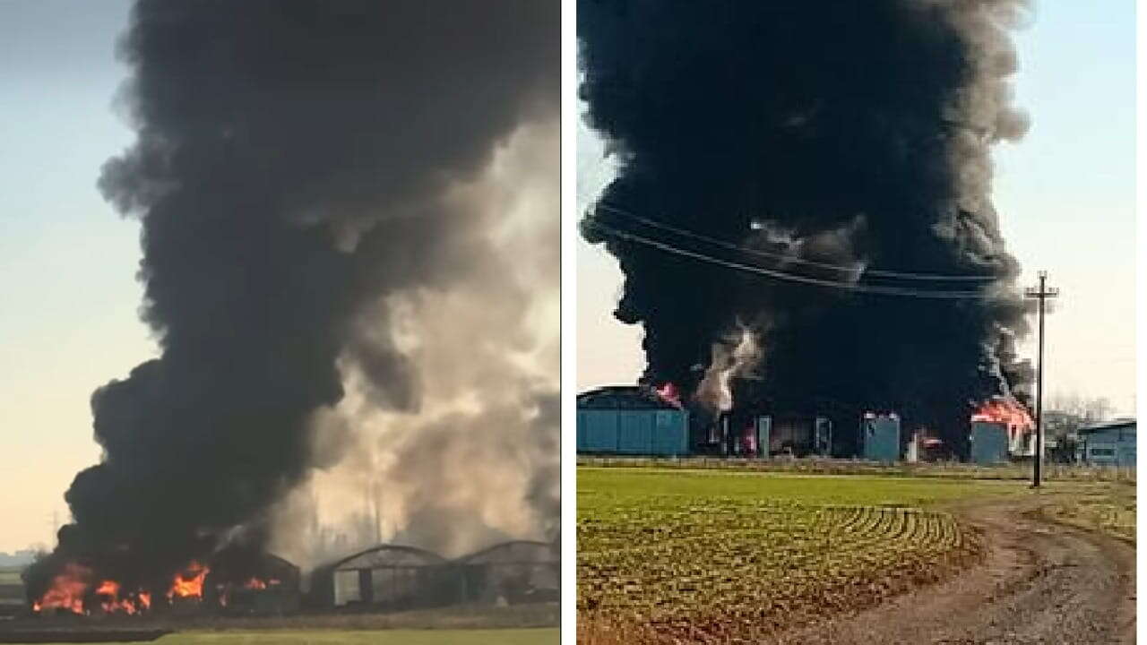 Incendio al campovolo di Cogliate: distrutti hangar e ultraleggeri, fiamme visibili a km di distanza