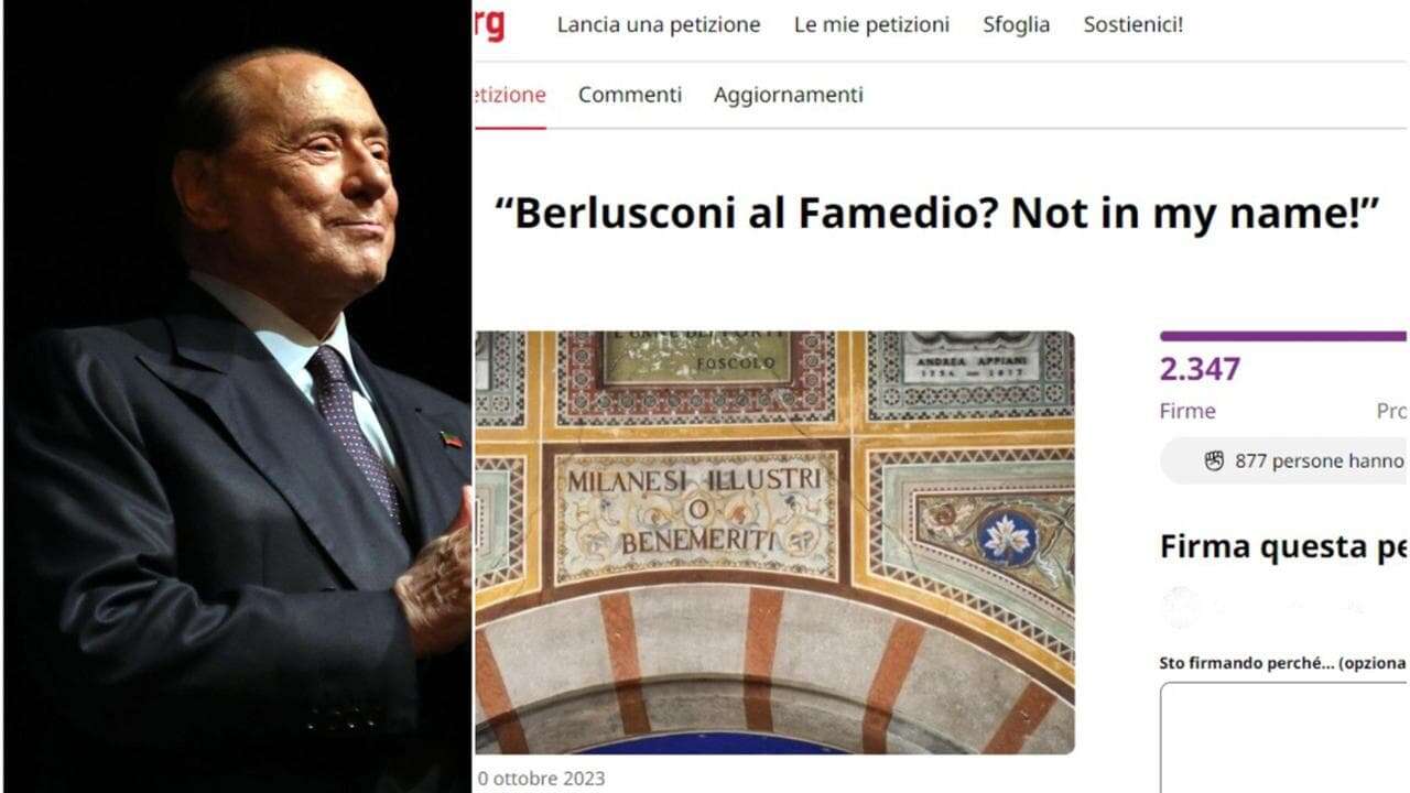 Contro l’iscrizione di Berlusconi al Famedio petizione online: 