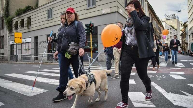 Tavolini, cordoli e pali, le mille insidie per i non vedenti in centro: “Grazie ai nostri cani guida torniamo ad avere un po’ di autonomia”