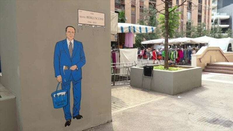 Murale Berlusconi vandalizzato: è giallo su chi ha rimosso l’opera di ‘aleXsandro Palombo’