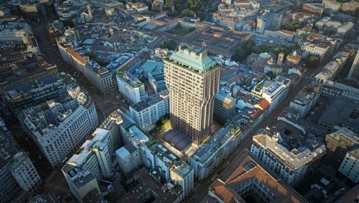 Così rinascerà Piazza Torre Velasca: area pedonale con panchine, magnolie e ulivi