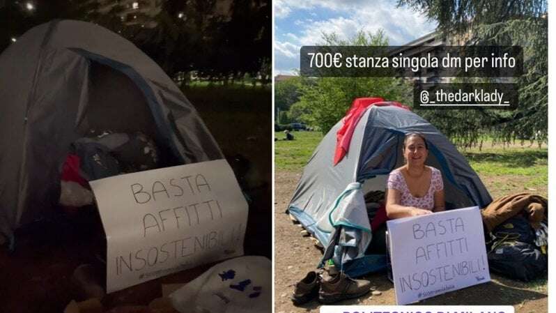 Ilaria Lamera, la studentessa che dorme in tenda davanti al Politecnico: 