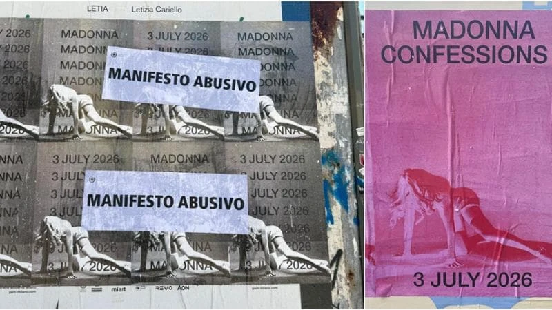 A Milano i manifesti per il nuovo disco di Madonna, ma sono abusivi: coperti dal Comune
