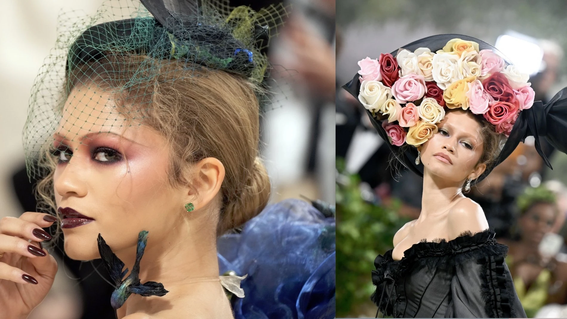 Zendaya al Met Gala 2024: due beauty look, dal gothic al fiabesco