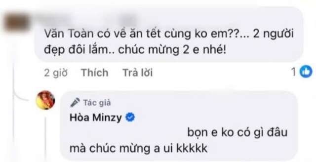 Hòa Minzy nói gì trước thông tin đưa Văn Toàn cùng về quê ăn Tết?