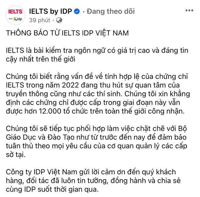 Cấp sai 56.320 bằng IELTS, IDP Việt Nam lên tiếng: 