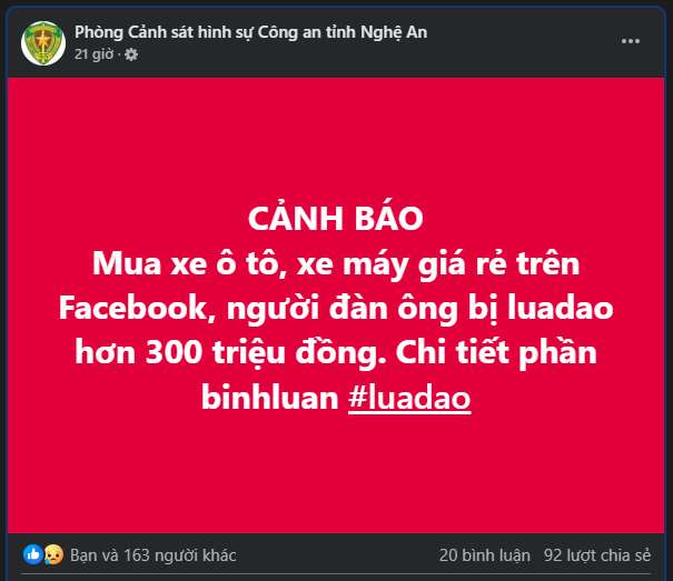 Mua ô tô nhập khẩu, người đàn ông Nghệ An chuyển khoản 4 lần thì phát hiện bị lừa mất 395 triệu đồng: Không nhận được xe, không biết đòi tiền ở đâu