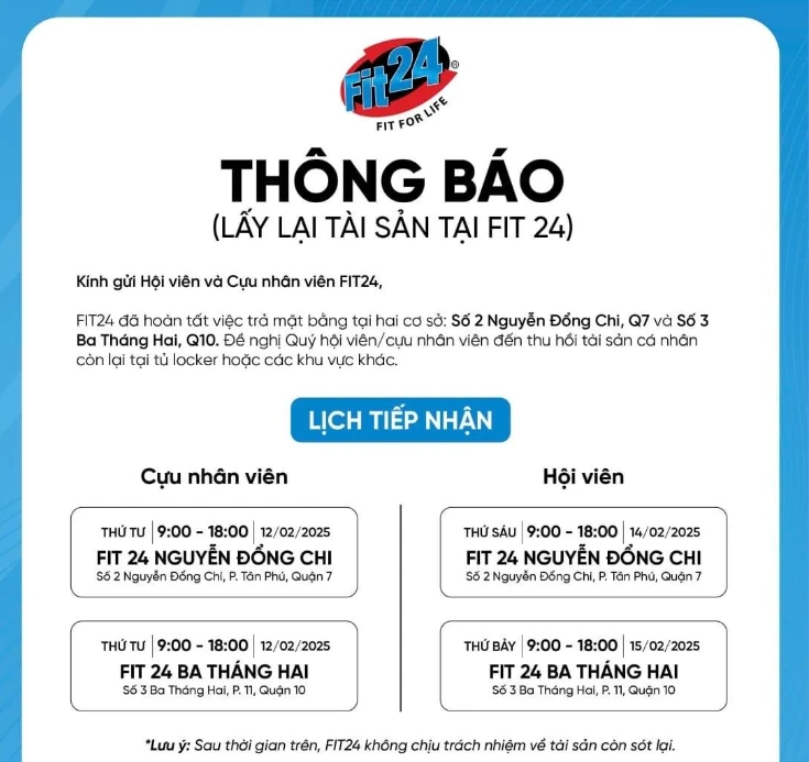 Diễn biến mới nhất vụ chuỗi phòng tập gym Fit24 khiến nhiều người bức xúc