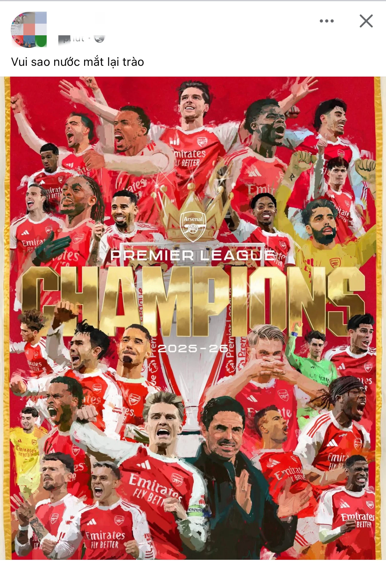 Arsenal vô địch sau 22 năm: MXH Việt Nam sôi động, HIEUTHUHAI ăn mừng, fan 