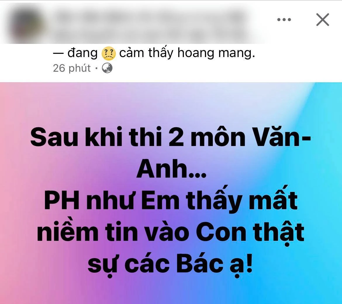 Phát biểu một câu sau khi con thi 2 môn Văn - Anh, bà mẹ Hà Nội khiến nhiều người lắc đầu: Đừng bạn ơi, tội con lắm!