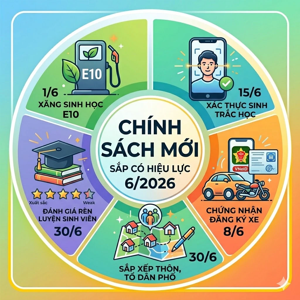 Loạt quy định mới ảnh hưởng trực tiếp đến hàng triệu người dân từ tháng 6.2026