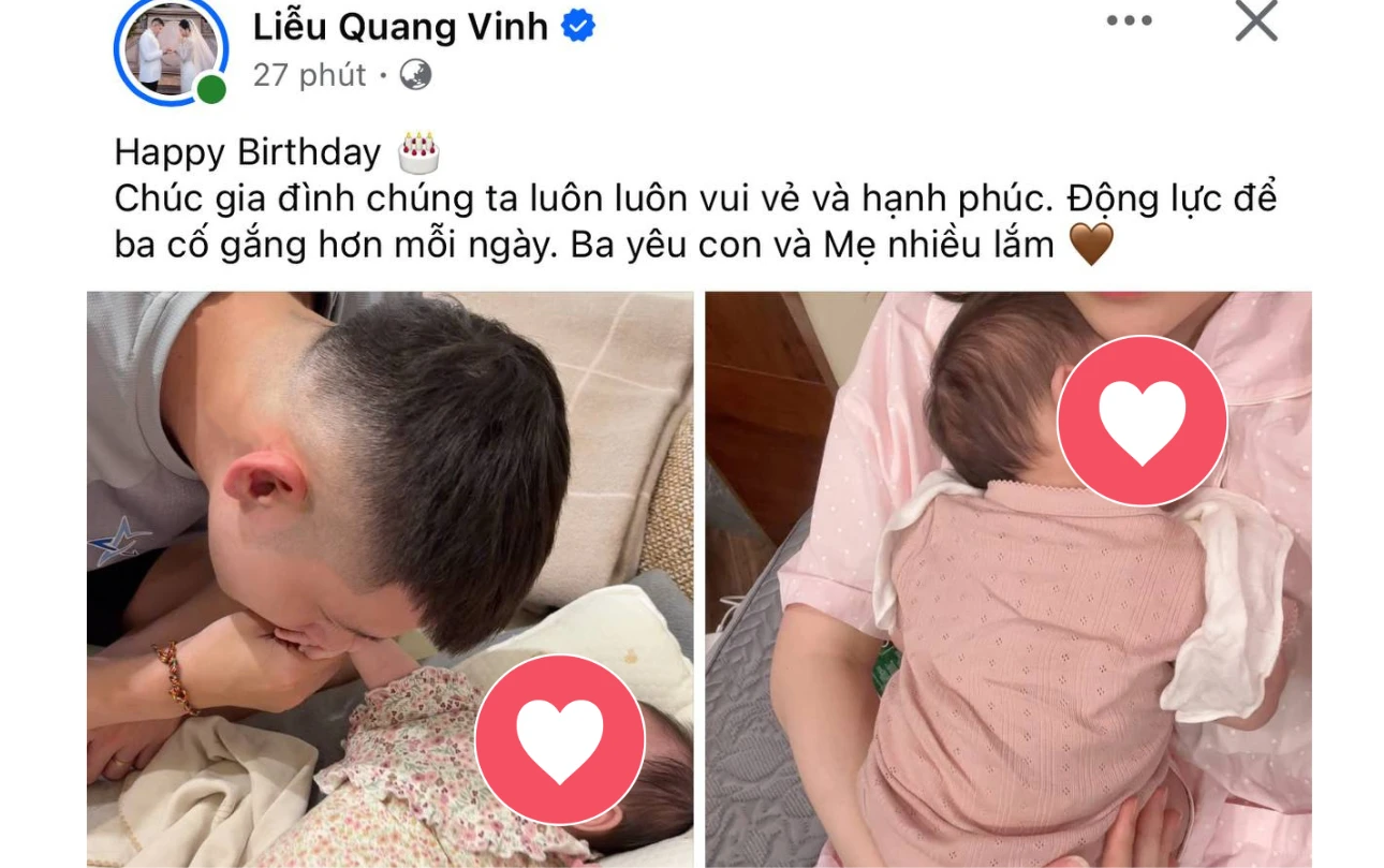 Quang Vinh đón sinh nhật hạnh phúc bên Mỹ Linh và con gái vừa chào đời