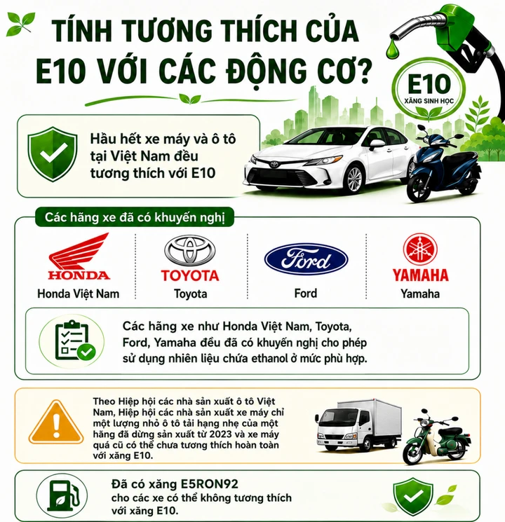Loại xe nào cần lưu ý khi dùng xăng E10?