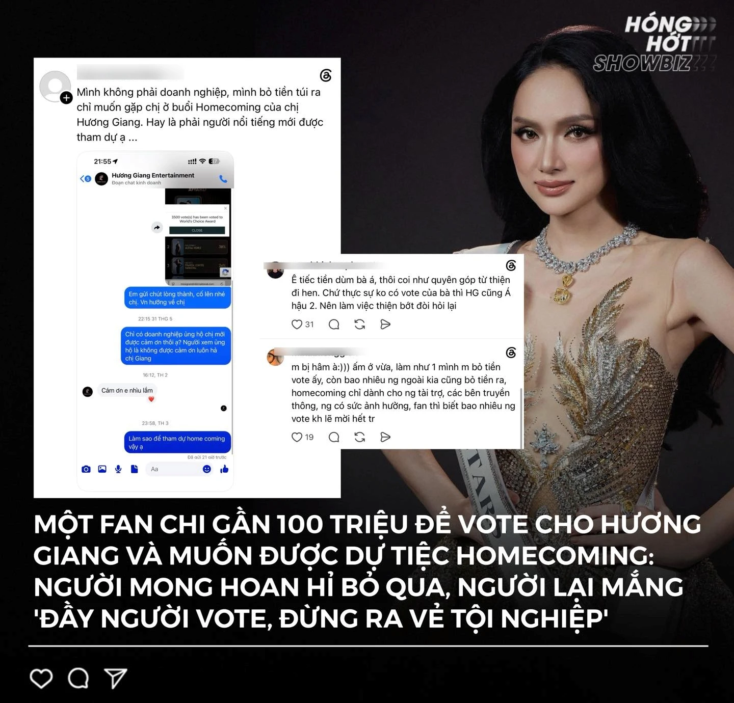 Hương Giang chính thức lên tiếng vụ fan chi gần 100 triệu đồng để vote nhưng vẫn bị ngó lơ, không mời dự tiệc