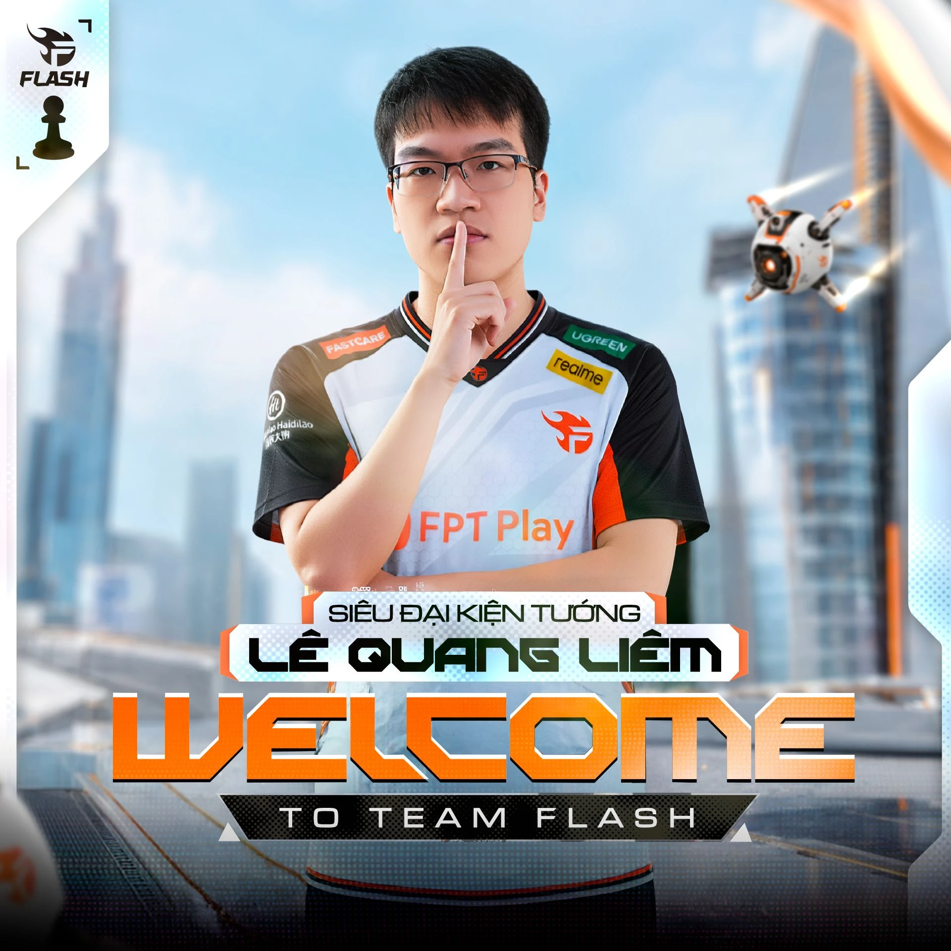 Siêu Đại kiện tướng Lê Quang Liêm gia nhập Team Flash