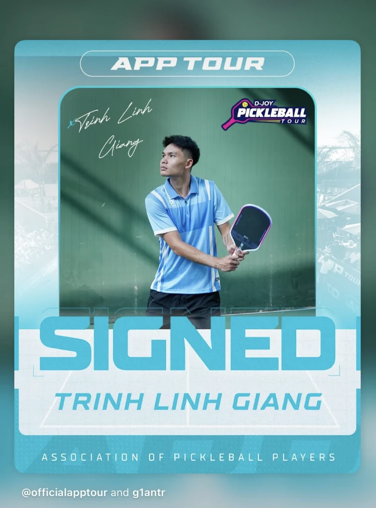 Trịnh Linh Giang ký hợp đồng với APP Tour: Bước ngoặt mới trong sự nghiệp pickleball