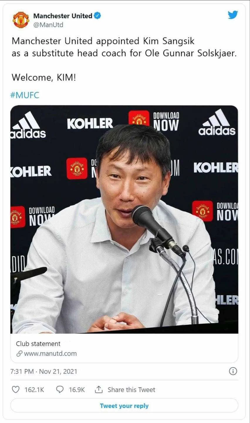 Biến MU thành “trò hề” tại Đông Nam Á, HLV Kim Sang-sik bất ngờ được Manchester chiêu mộ, thực hư thế nào?