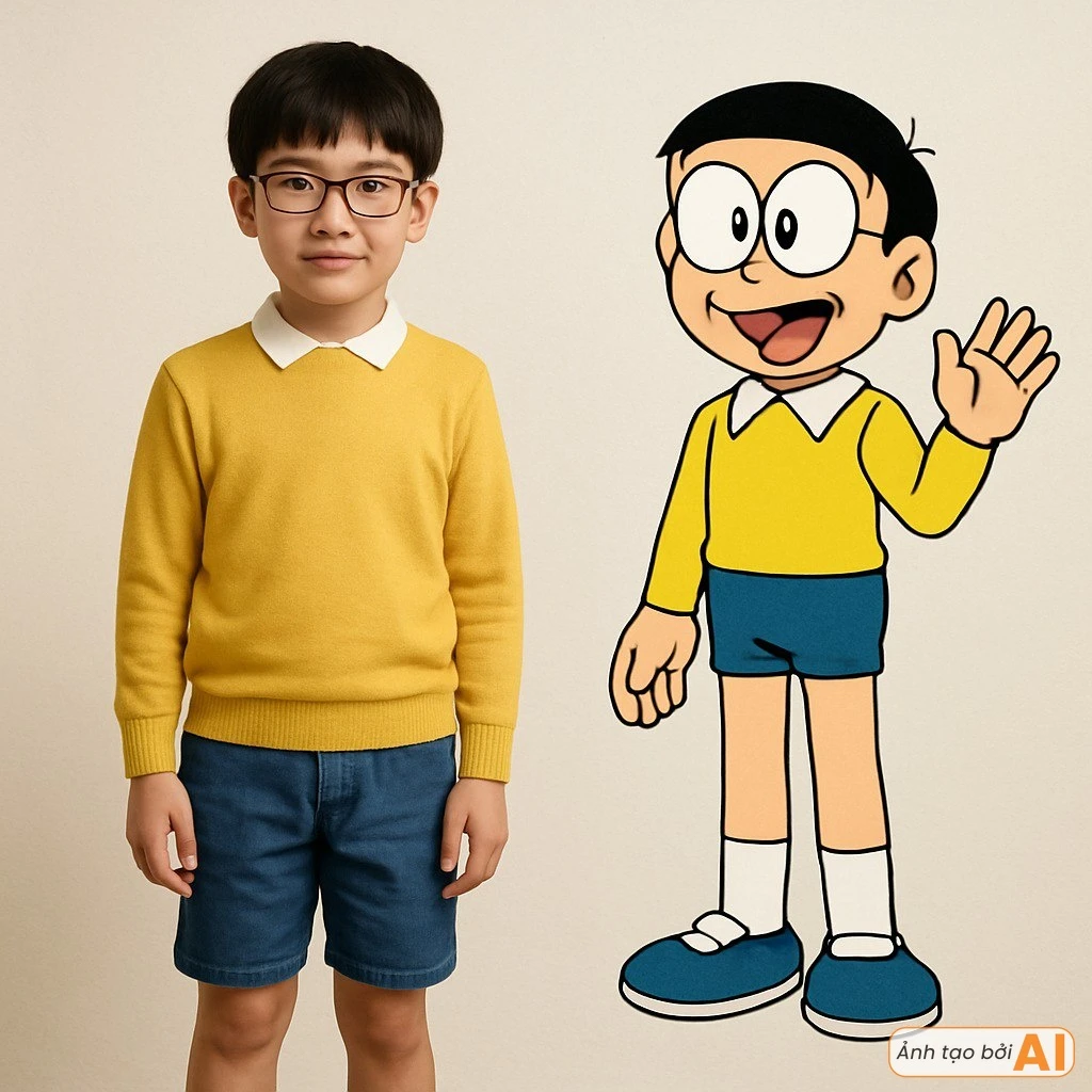 Dàn nhân vật hoạt hình Doraemon hóa người thật: Shizuka đẹp hơn bản gốc, 1 cái tên như xé truyện bước ra