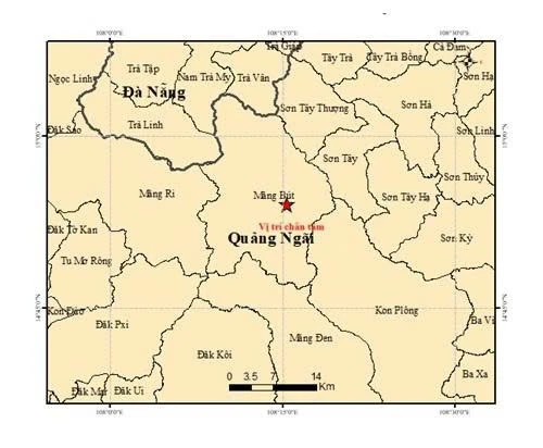 Động đất liên tiếp tại Quảng Ngãi lúc rạng sáng, Gia Lai ghi nhận rung lắc