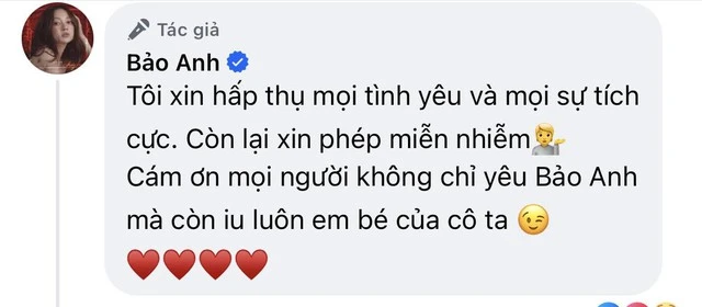 Bảo Anh tỏ rõ thái độ sau loạt bình luận trái chiều hậu khoe con gái 13 tháng tuổi
