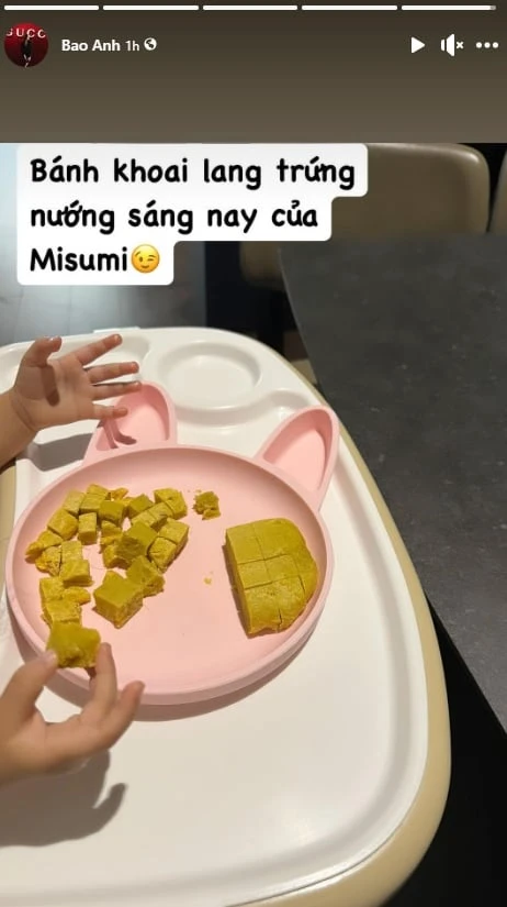 Bảo Anh khoe bữa ăn dặm của con gái yêu, cực kỳ ra dáng mẹ đảm