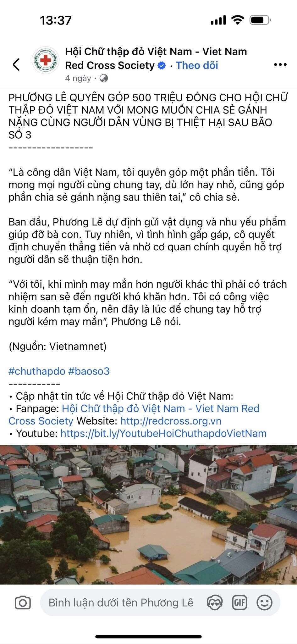 Bị dân mạng tố phông bạt, Phương Lê tung sao kê: 