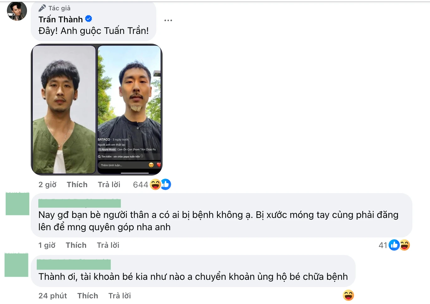 Phản ứng của Trấn Thành trước làn sóng công kích vì giúp đỡ diễn viên Ngân Hoà bị suy thận giai đoạn cuối