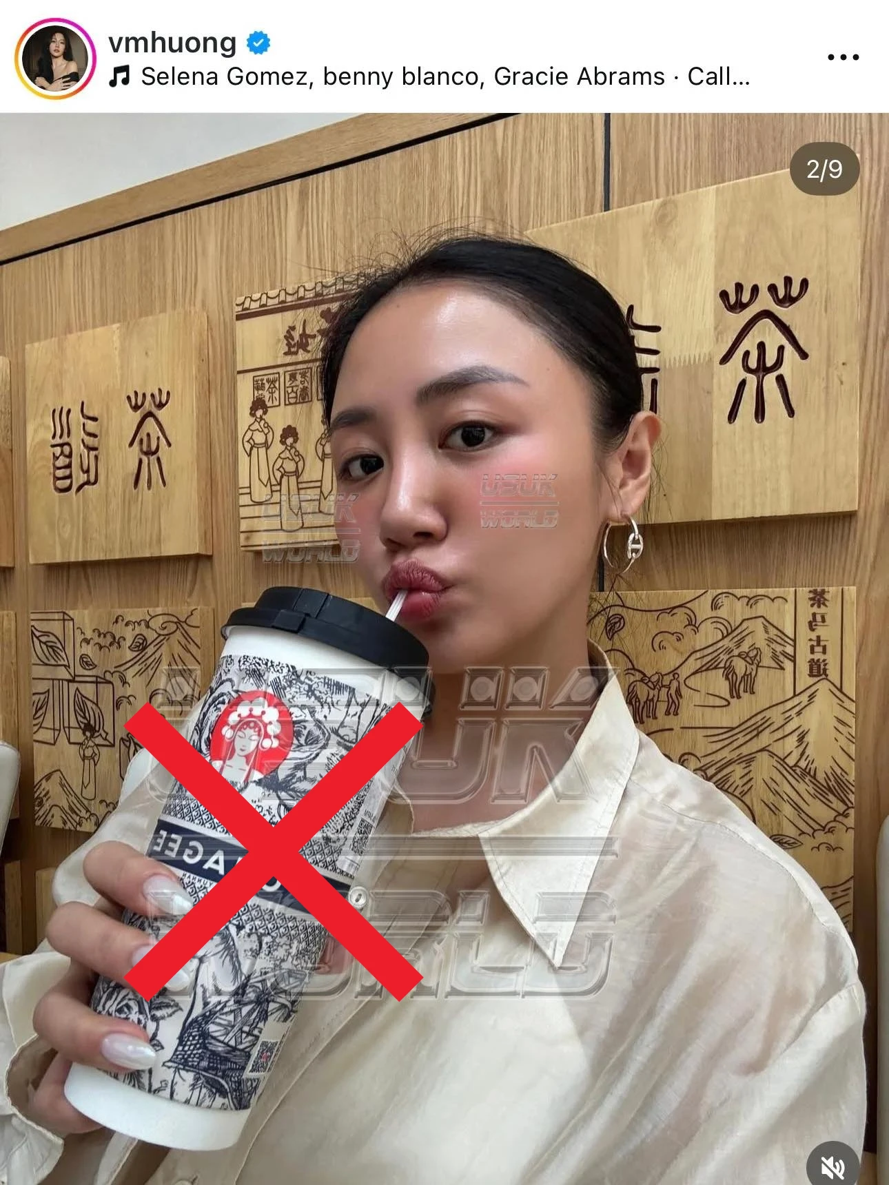 Văn Mai Hương xin lỗi sau hình ảnh uống trà sữa bị tẩy chay vì 