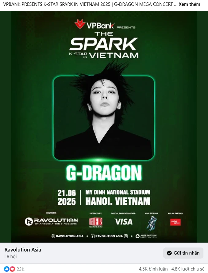 G-Dragon và VPBank presents K-Star Spark Mega Concert “đổ bộ” Việt Nam qua những con số: Từ “đu idol” trở thành làn sóng văn hoá!