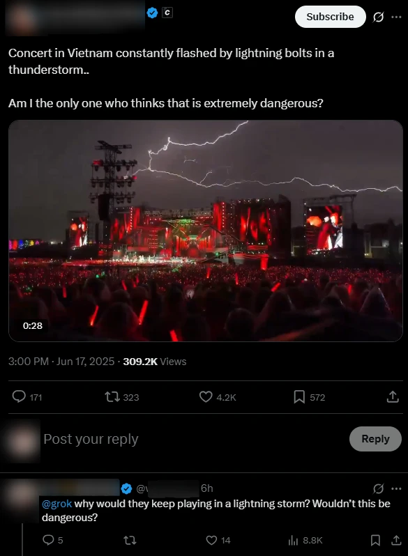 Truyền thông quốc tế nói về cảnh tượng sấm sét chói lòa tại concert Chông Gai, netizen tranh cãi dữ dội