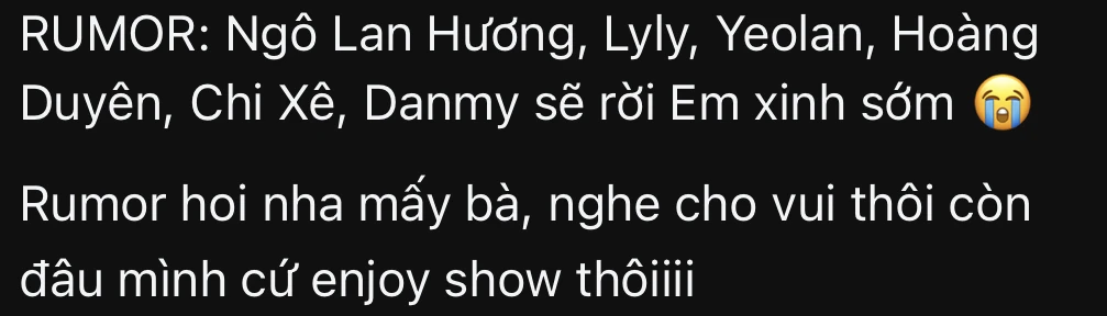 1 nữ nghệ sĩ ngầm xác nhận bị loại khỏi Em Xinh Say Hi?