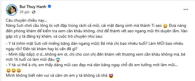 Ái nữ nhà sao Việt bị thương tới rách mũi, hoảng hốt khi y tá nói 1 câu