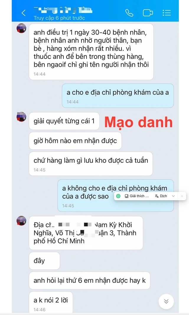 Mạo danh nhân viên bệnh viện để bán thuốc